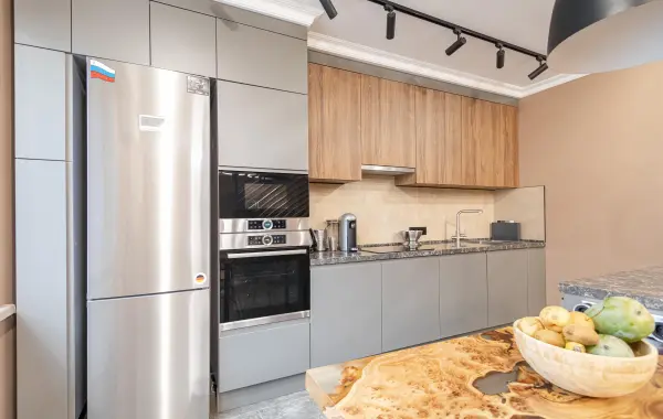 Фото Кухня ОС2491 Система КВ1/КВ2 Ral 7039 мат Тимбер С2 черный Марон верт